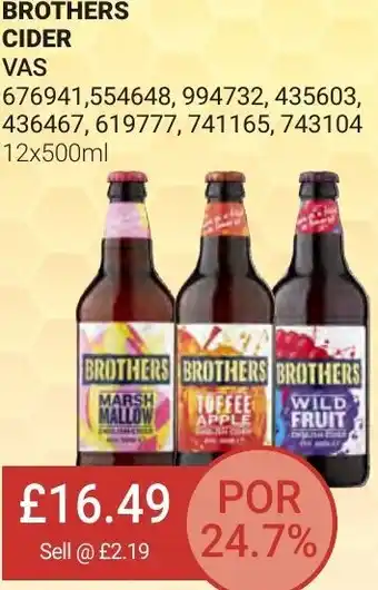 Bestway Brothers Cider VAS 676941,554648,994732,435603,436467,619777,741165,743104 12x500ml offer
