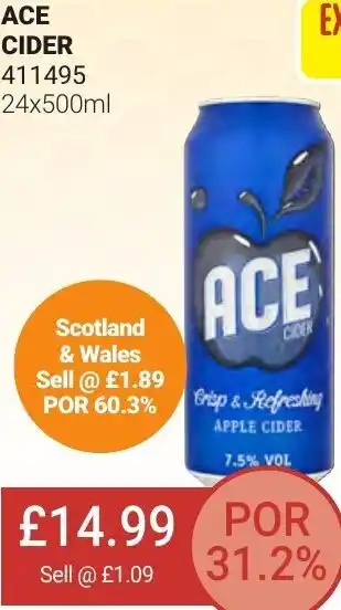 Bestway Ace Cider 411495 24x500ml offer
