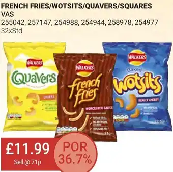 Bestway French Fries/Wotsits/Quavers/Squares VAS 255042,257147,254944,258978,254977 32xStd offer