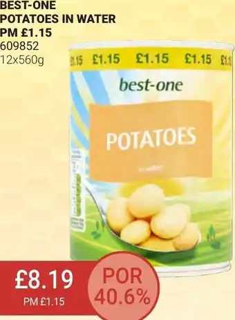 Bestway Best-One Potatoes In Water PM £1.15 609852 12x560g offer