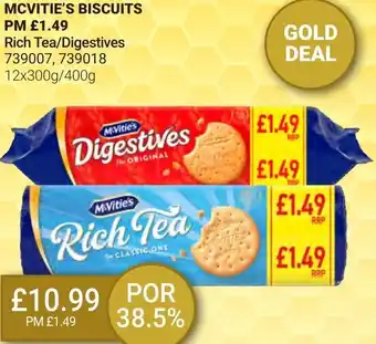Bestway Mcvitie's Biscuits PM £1.49 Rich Tea/Digestives 739007,739018 12x300g/400g offer