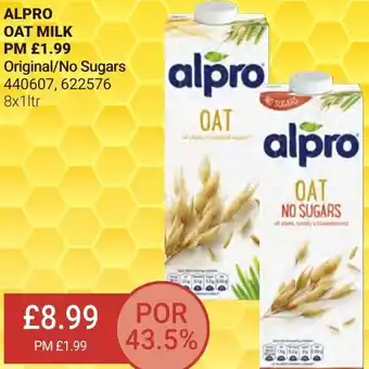 Bestway Alpro Oat Milk PM £1.99 Original/No Sugars 8x1ltr offer