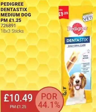 Bestway Pedigree Dentastix Medium Dog PM £1.25 18x3 Sticks offer