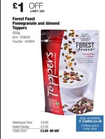 Costco Forest Feast Pomegranate And Almond Toppers offer