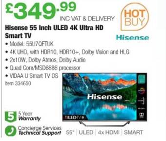 Costco Hisense 55 Inch Uled 4k Ultra Hd Smart Tv offer