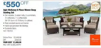 Costco Agio Mckenzy 6 Piece Woven Deep Seating Set offer