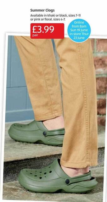 Aldi Summer Clogs offer