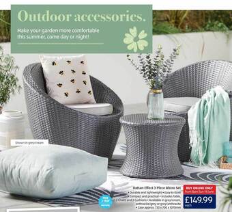 Aldi Rattan Effect 3 Piece Bistro Set offer