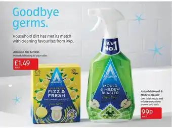 Aldi Astonish Fizz & Fresh, Astonish Mould & Mildew Blaster offer