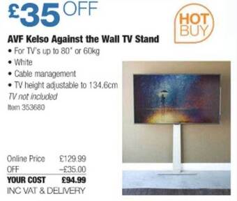 Costco Avf Kelso Against The Wall Tv Stand offer
