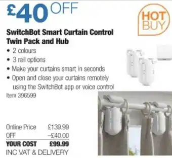 Costco Switchbbot Smart Curtain Control Twin Pack And Hub offer