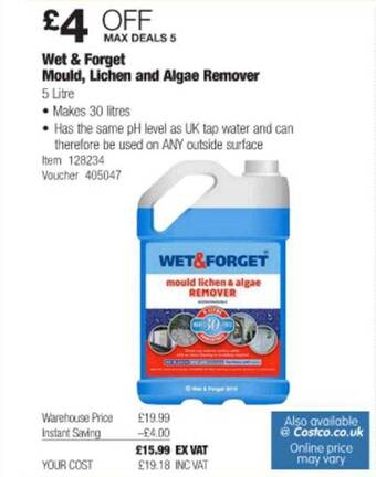 Wet & Forget Mould Lichen And Algae Remover