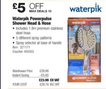 Costco Waterpik Powerpulse Shower Head & Hose offer