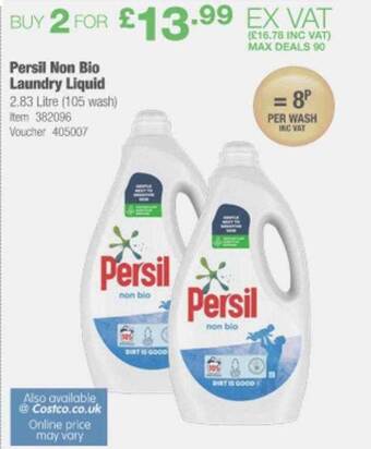 Costco Persil Non Bio Laundry Liquid offer
