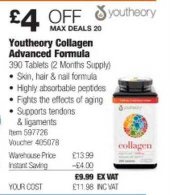 Costco Youtheory Collagen Advanced Formula offer