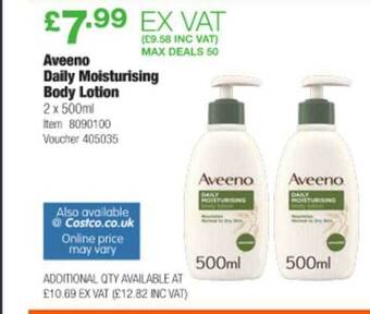 Costco Aveeno Daily Mosturising Body Lotion offer