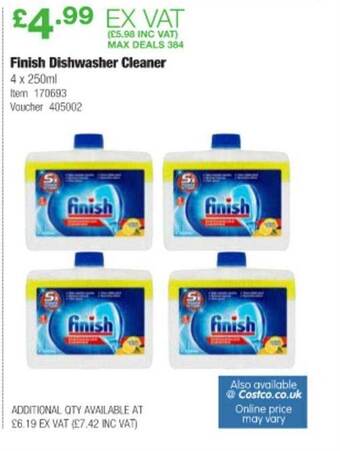 Costco Finish Dishwasher Cleaner offer