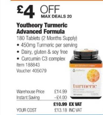 Costco Youtheory Turmeric Advanced Formula offer
