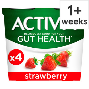 Tesco Activia Strawberry Yogurt 4X115g offer