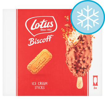 Tesco Lotus Biscoff Ice Cream Sticks 3X90ml offer