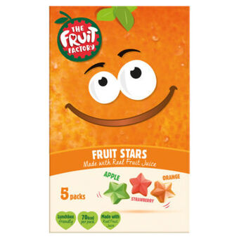 Asda The Fruit Factory Fruit Stars Strawberry, Apple and Orange 5 Pack offer