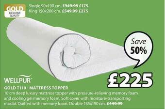 JYSK Wellpur Gold T110 - Mattress Topper offer