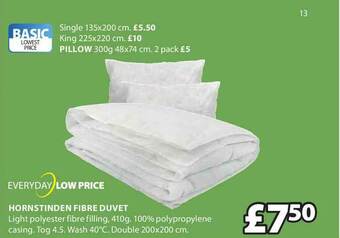 JYSK Hornstinden Fibre Duvet offer