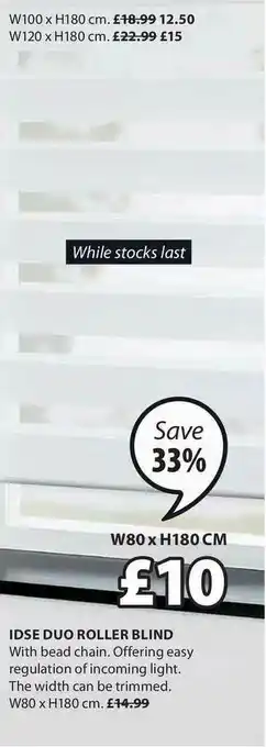 JYSK Idse Duo Roller Blind offer
