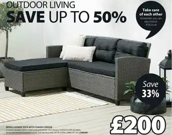 JYSK Mora Lounge Sofa With Chaise Lounge offer