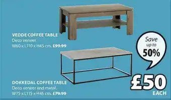 JYSK Vedde Coffee Table, Dokkedal Coffee Table offer