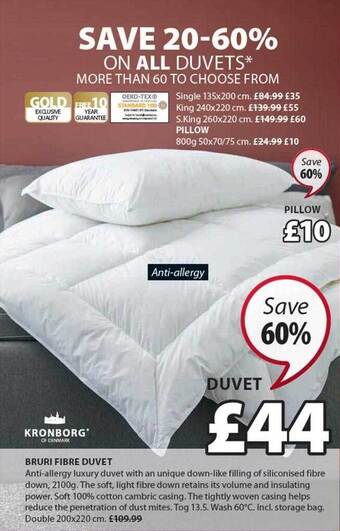 JYSK Bruri Fibre Duvet offer