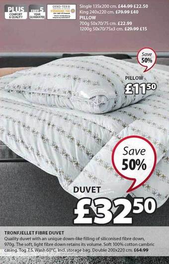 JYSK Tronfjellet Fibre Duvet offer