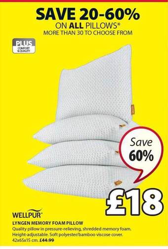JYSK Lyngen Memory Foam Pillow offer