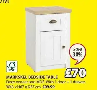 JYSK Markskel Bedside Table offer