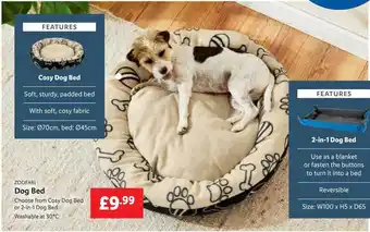 Lidl Zoofari Dog Bed offer