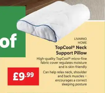 Lidl Topcool Neck Support Pillow offer