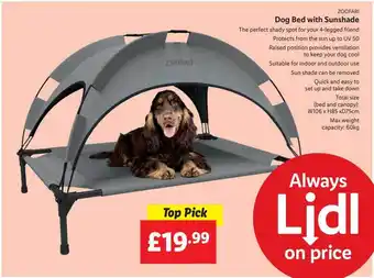 Lidl Dog Bed With Sunshade offer