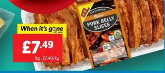 Lidl Pork Belly Slices offer