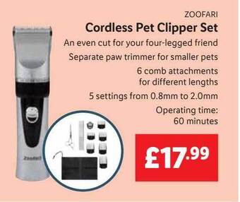 Lidl Cordless Pet Clipper Set offer