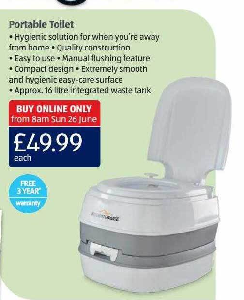 Portable Toilet offer at Aldi