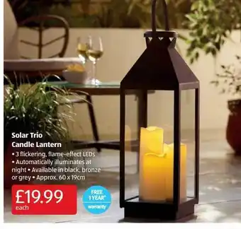 Aldi Solar Trio Candle Lantern offer