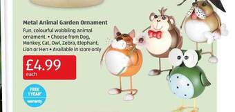 Aldi Metal Animal Garden Ornament offer