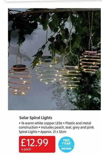 Aldi Solar Spiral Lights offer