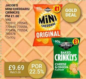 Bestway Jacob's Mini Cheddars-crinklys offer