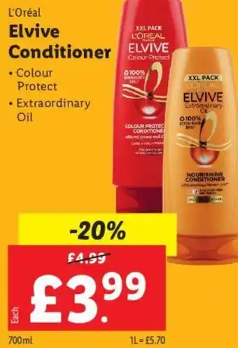 Lidl L'oréal Elvive Conditioner 700ml offer
