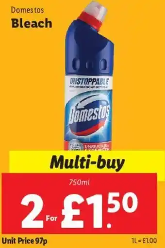 Lidl Domestos Bleach 750ml offer