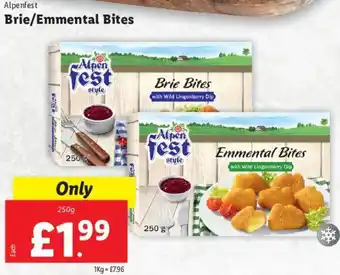 Lidl Brie/Emmental Bites 250g offer