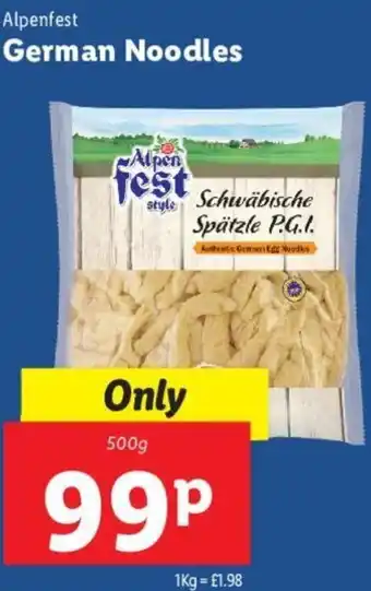 Lidl German Noodles 500g offer