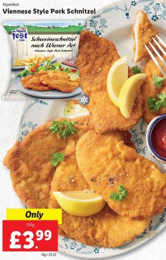 Lidl Viennese Style Pork Schnitzel 750g offer