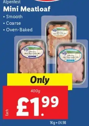 Lidl Mini Meatloaf 400g offer